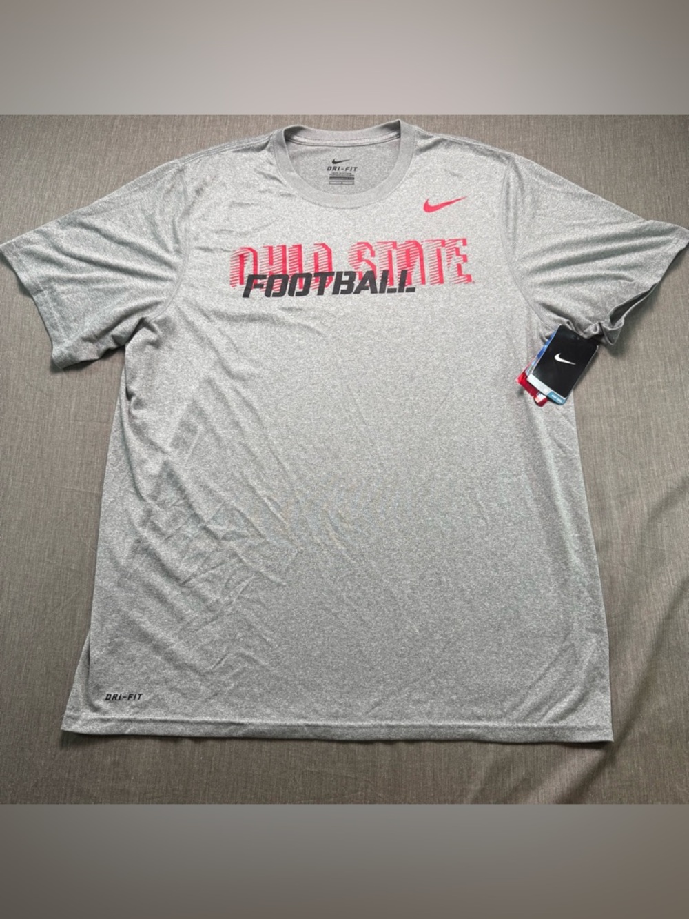 NWT Ohio State Buckeyes T-Shirt Crewneck Mens XL Gray Short Sleeve Nike Tee NEW